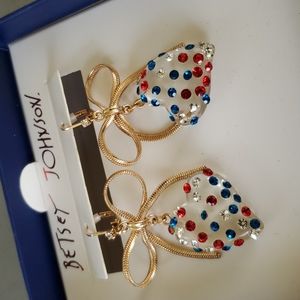 Betsey Johnson Heart Drop Earrings